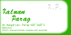 kalman parag business card